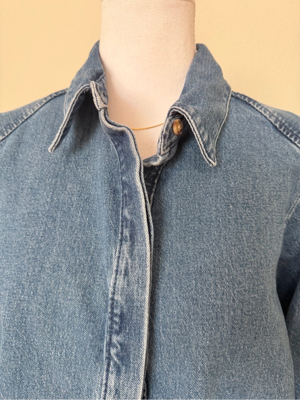 NWT Denim Button-Up Jacket in Blue - Picture 10 of 15